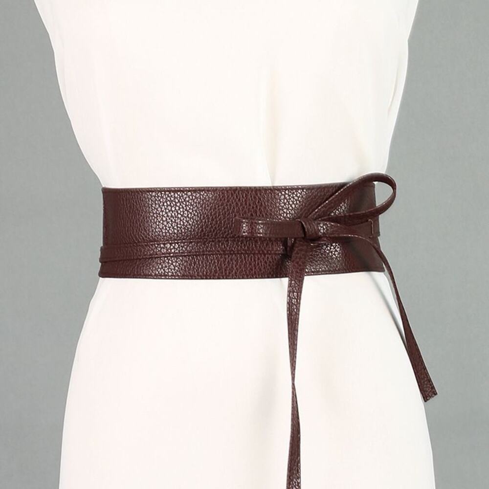 Belt Wrap Around Waist Dark Brown Chocolate Boho Gypsy Cinched - Picture 2 of 4